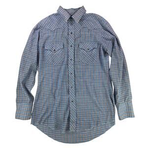 Karman | Vintage Blue Checkered Western Shirt | Size Small